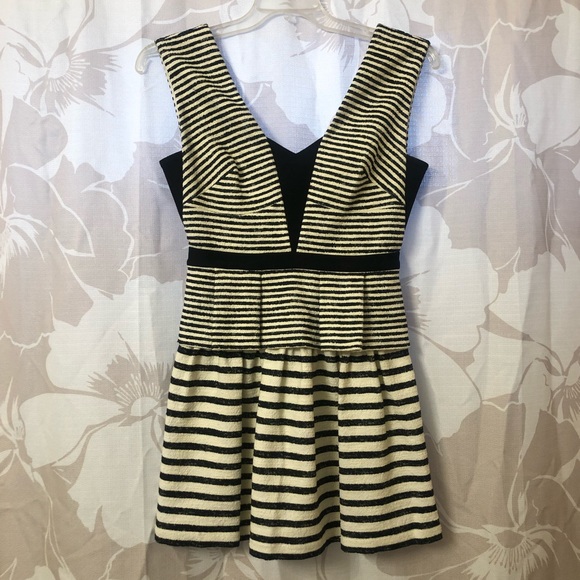 BCBGMaxAzria Striped Peplum Mini Dress - Picture 3 of 4